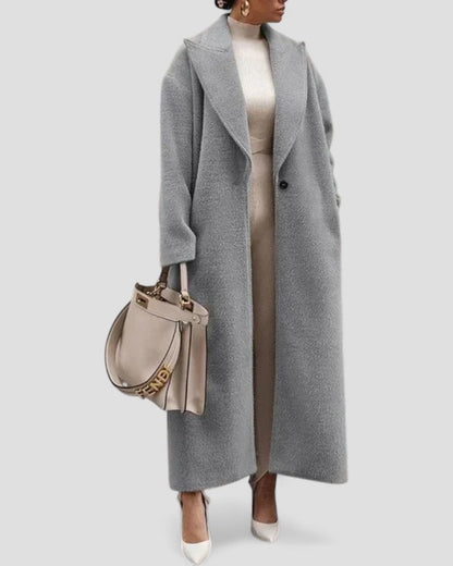 VogeLuxe | Women’s Elegant Faux Woolen Long Coat