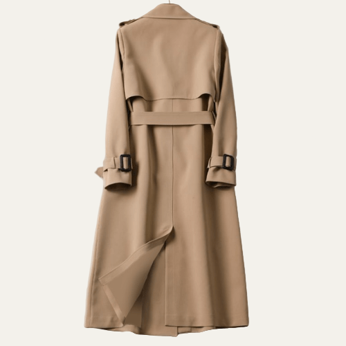 Women’s Longline Double-Breasted Trench Coat – Timeless Belted Design 2