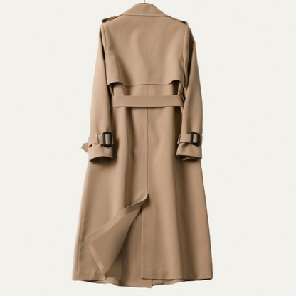 Women’s Longline Double-Breasted Trench Coat – Timeless Belted Design 2
