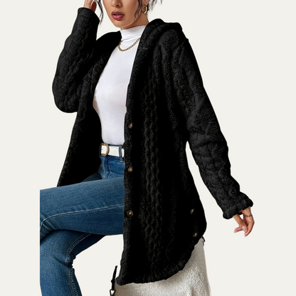 Women’s Longline Hooded Cardigan – Winter Plush Outerwear 2
