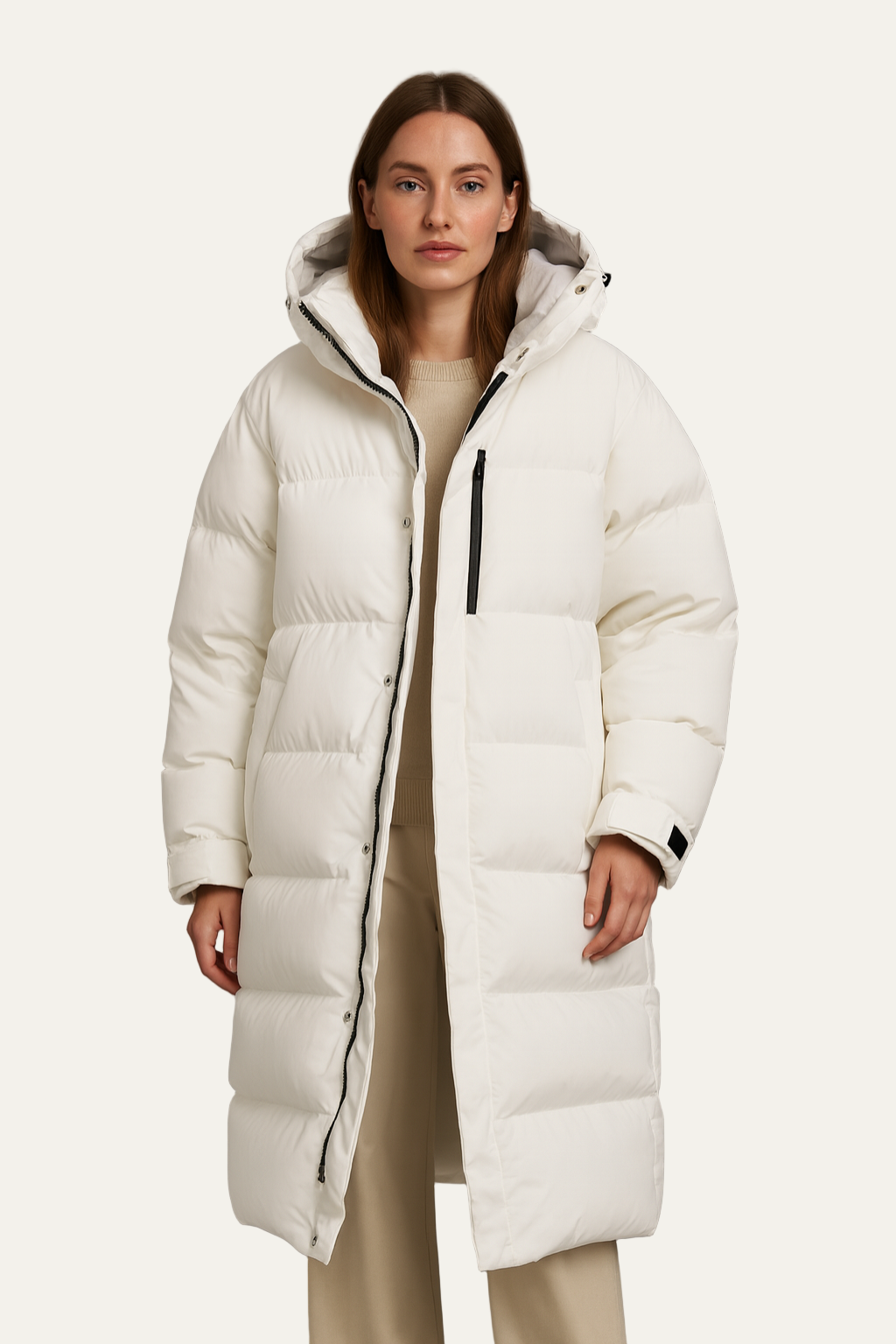 Women’s Longline Puffer Coat – Hooded Ultra-Warm Winter Outerwear 1