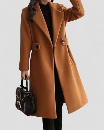 Women’s Maxi Coat with Lapel Collar – All-Season Elegance 2
