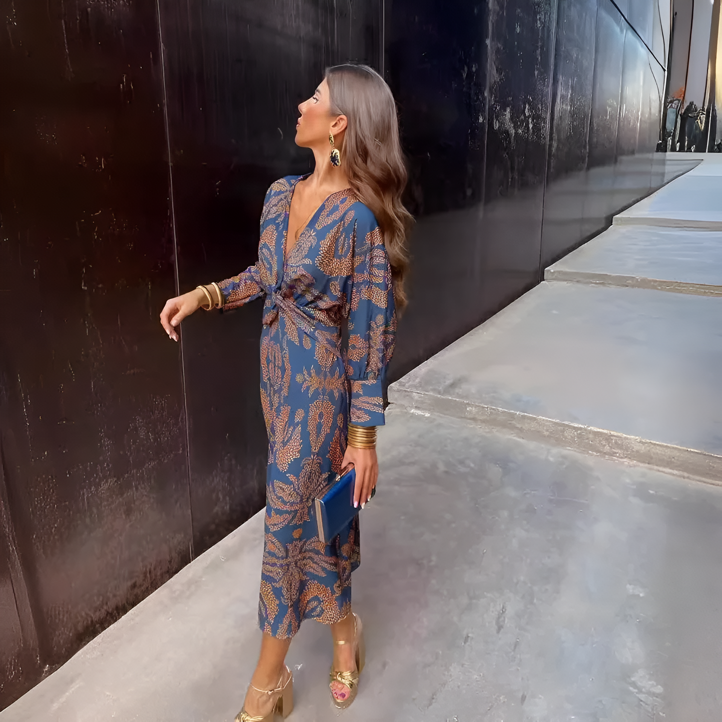 Elegant Long A-Line Party Dress for Women - BritishElegance