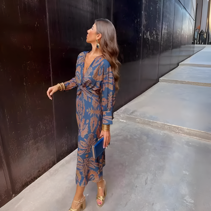 Elegant Long A-Line Party Dress for Women - BritishElegance