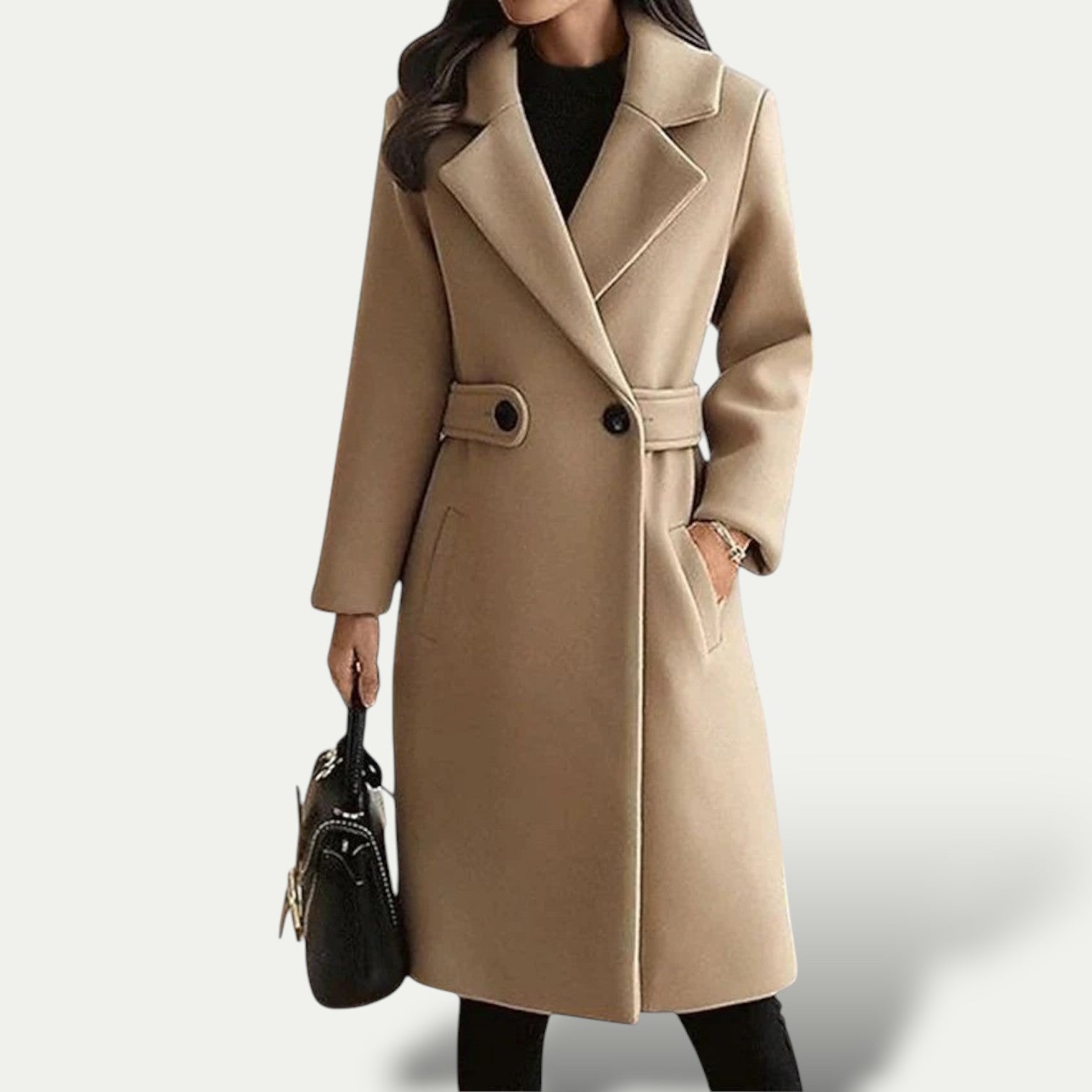 Women’s Maxi Single-Breasted Coat with Wide Lapels – Autumn/Winter 0