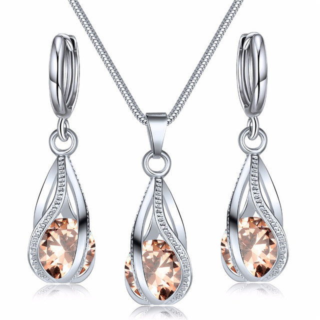 Frozen Crystal Pendant Jewelry Set