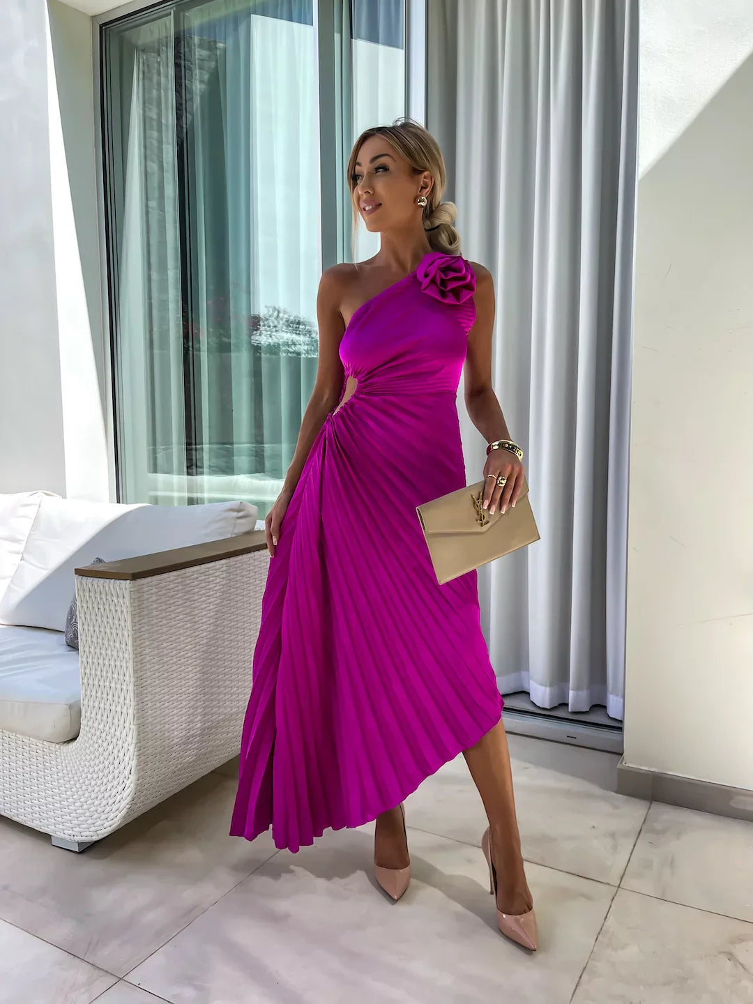 Chic Off Shoulder Evening Gown