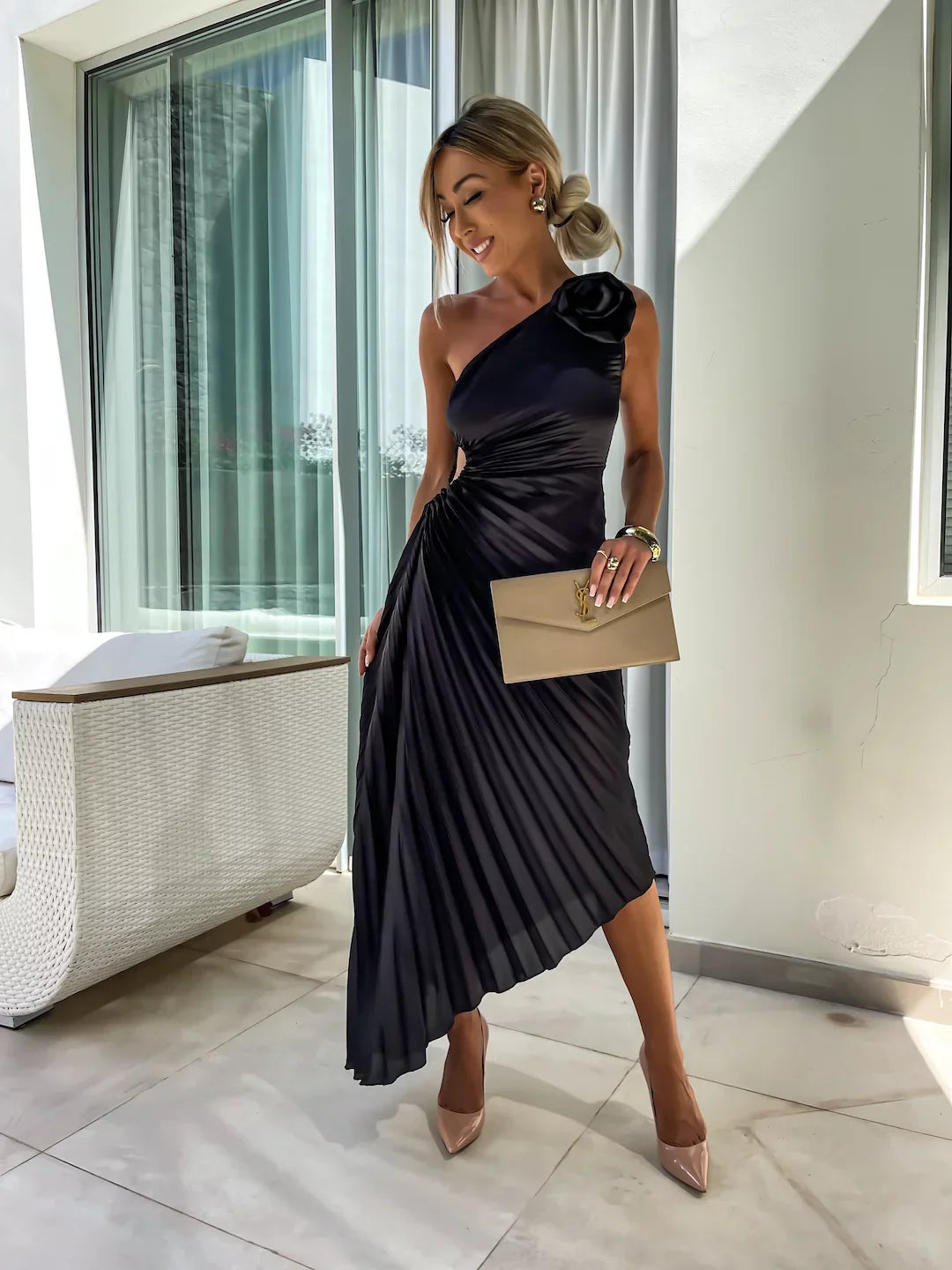 Chic Off Shoulder Evening Gown