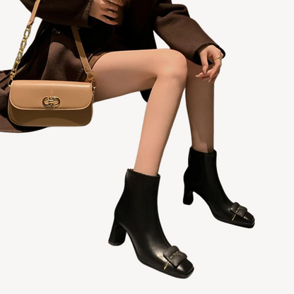 VogeLuxe | Women’s Retro Leather Bow Ankle Boots