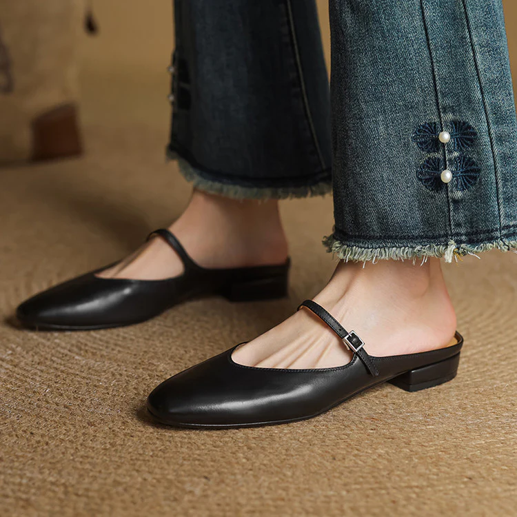 VogeLuxe | Women’s Genuine Leather Summer Mules