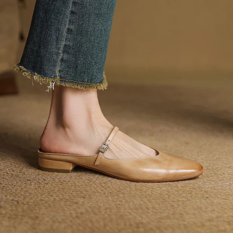 VogeLuxe | Women’s Genuine Leather Summer Mules