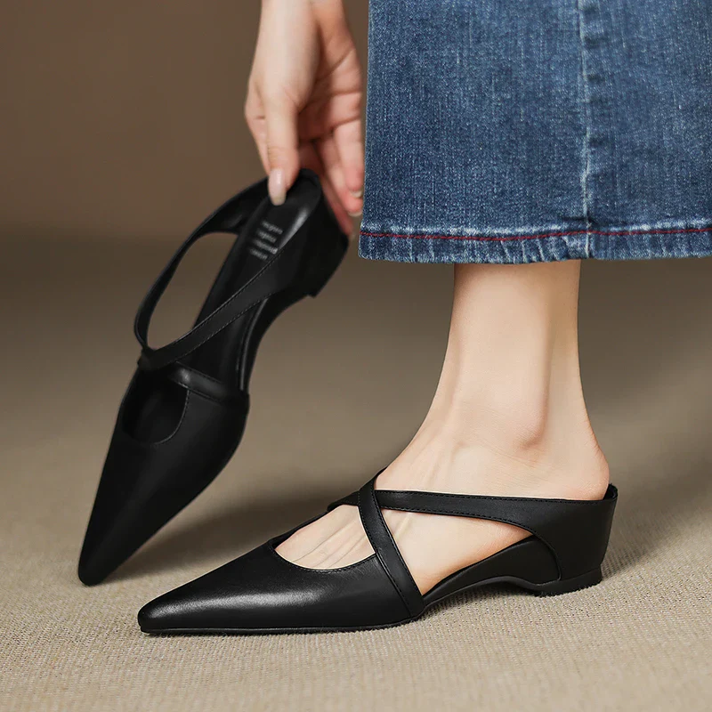 VogeLuxe | Women’s Genuine Leather Orthopedic Mules