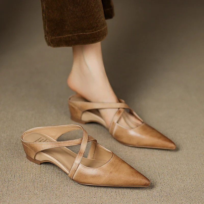 VogeLuxe | Women’s Genuine Leather Orthopedic Mules