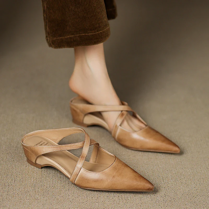 VogeLuxe | Women’s Genuine Leather Orthopedic Mules