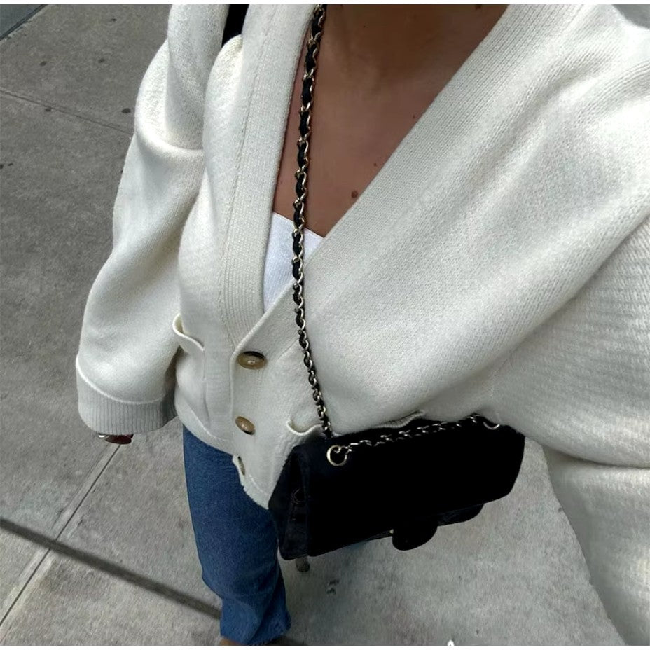 VogeLuxe | Women’s Elegant Cropped Knit Cardigan