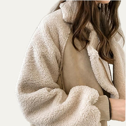 Women’s Oversized Suede Zip Jacket – Warm Teddy-Look 2