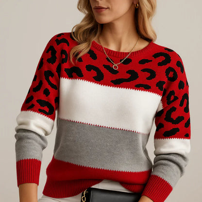 Ladies' Floral Knit Pullover Sweater