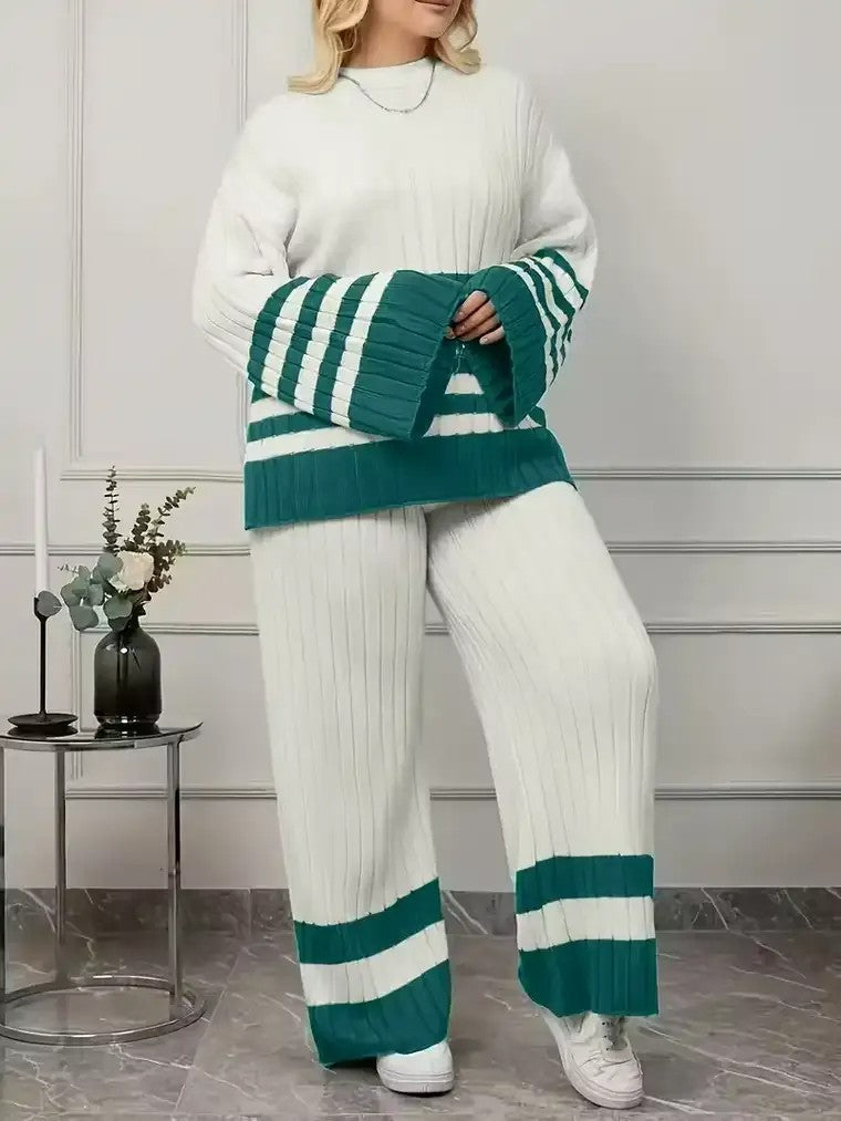 Soft Oversized 2 Piece Knit Lounge Set - VogeLuxe
