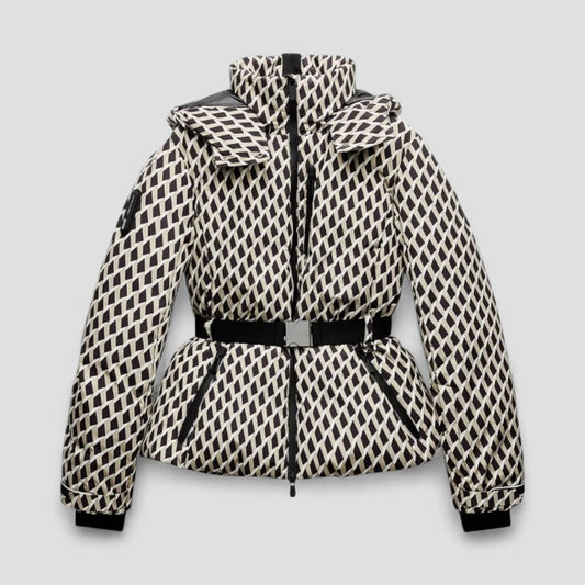 Women's Puffer Belted Winter Coat with Quilted Design