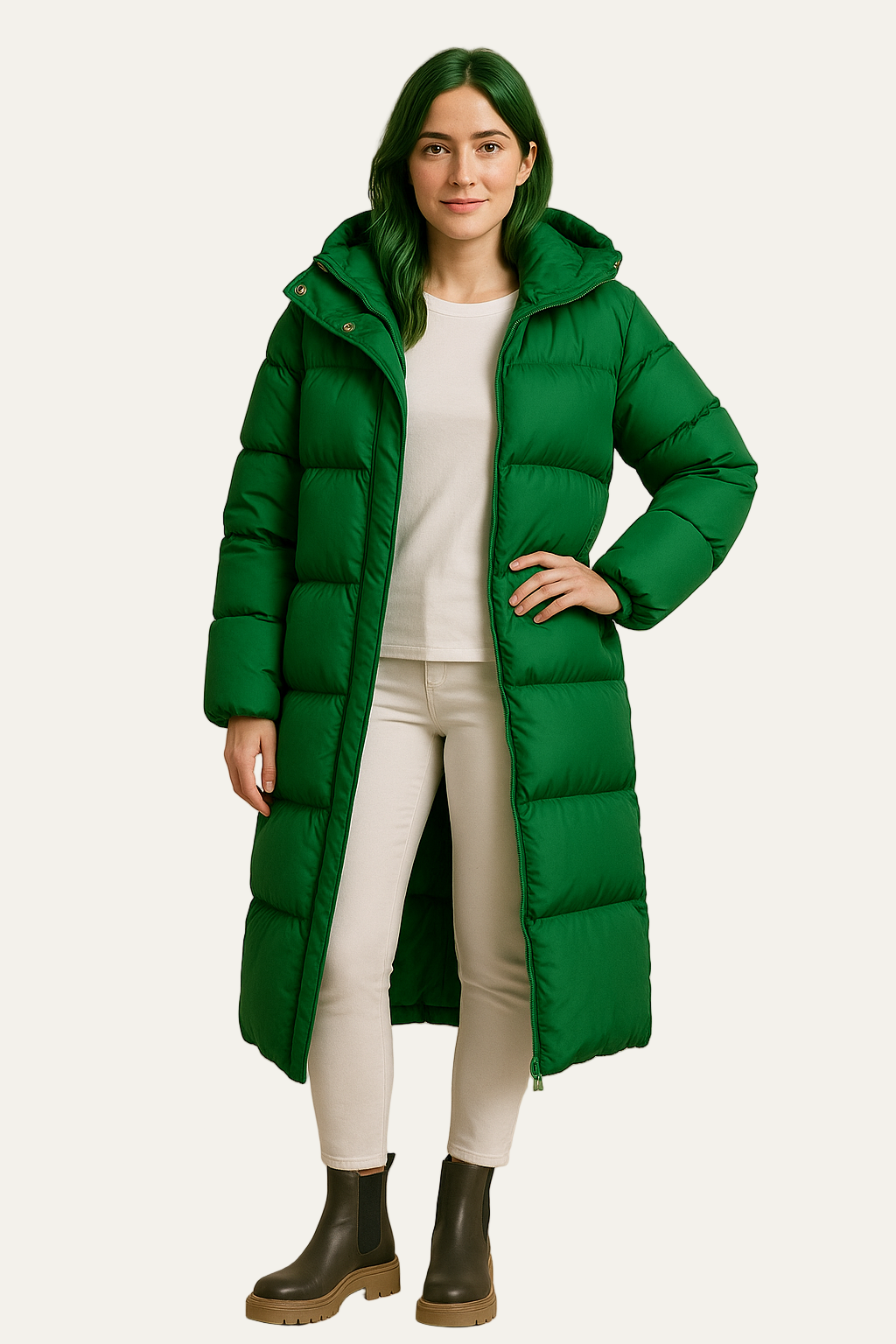 VogeLuxe | Women’s Minimalist Hooded Puffer Jacket