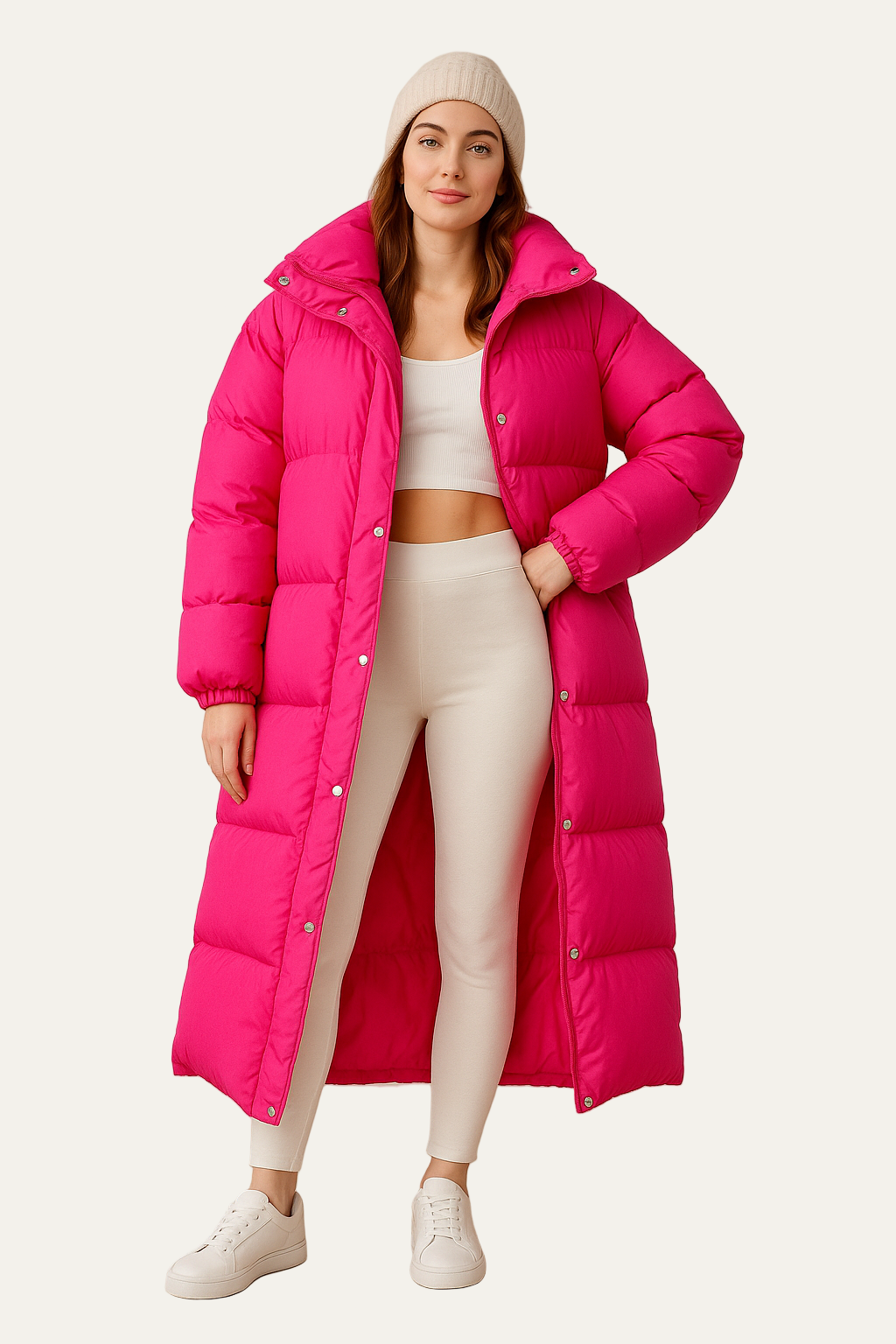 VogeLuxe | Women’s Minimalist Hooded Puffer Jacket