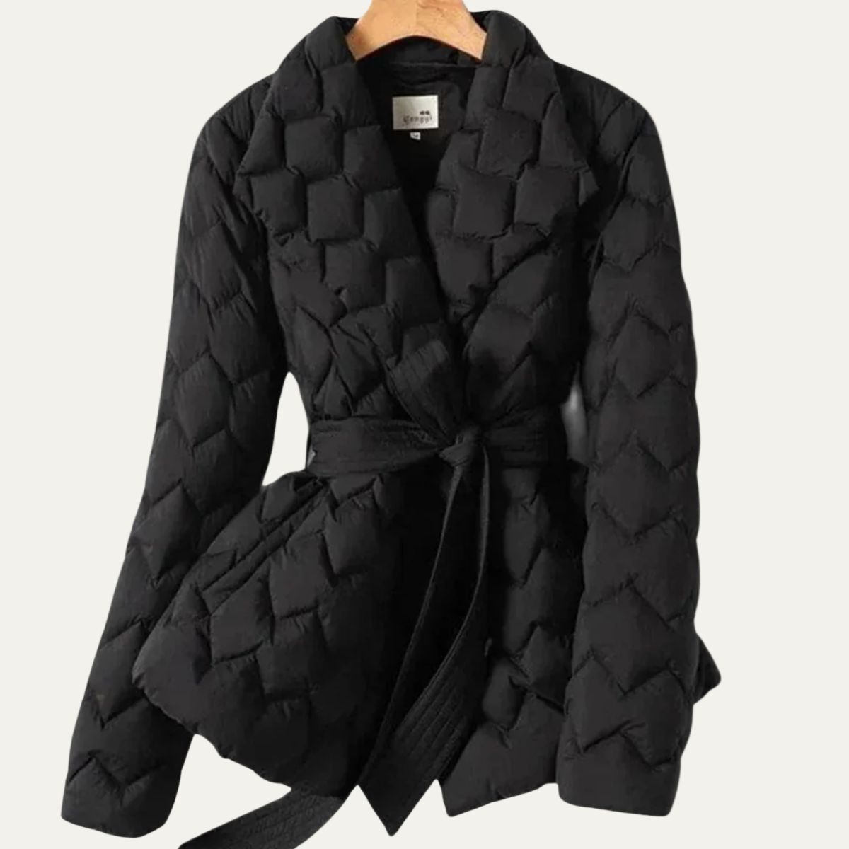 Women’s Puffer Jacket – Quilted Design – Belted Waist – Elegant Fit 5
