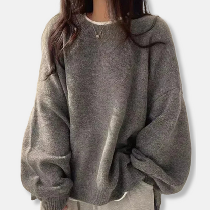 Women’s Pullover Sweatshirt – Oversized Fit – Soft Knit – Balloon Sleeves – Ribbed Trim 3