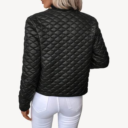 VogeLuxe | Women’s Elegant Quilted Button-Front Coat