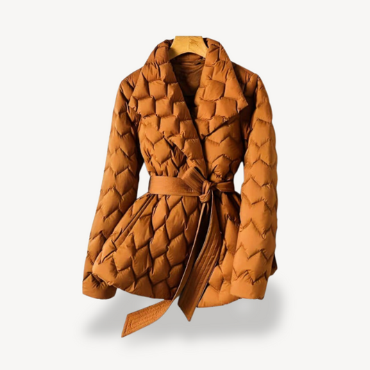 VogeLuxe | Women’s Elegant Belted Down Jacket
