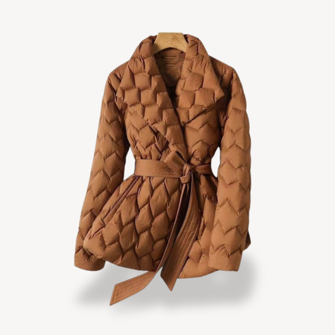 VogeLuxe | Women’s Elegant Belted Down Parka