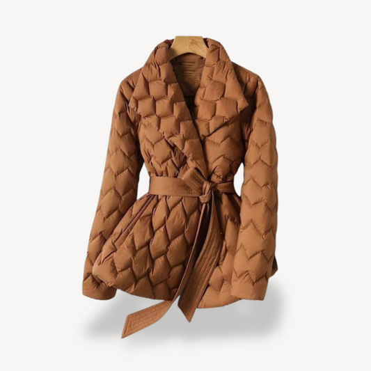 VogeLuxe | Women’s Elegant Belted Down Parka