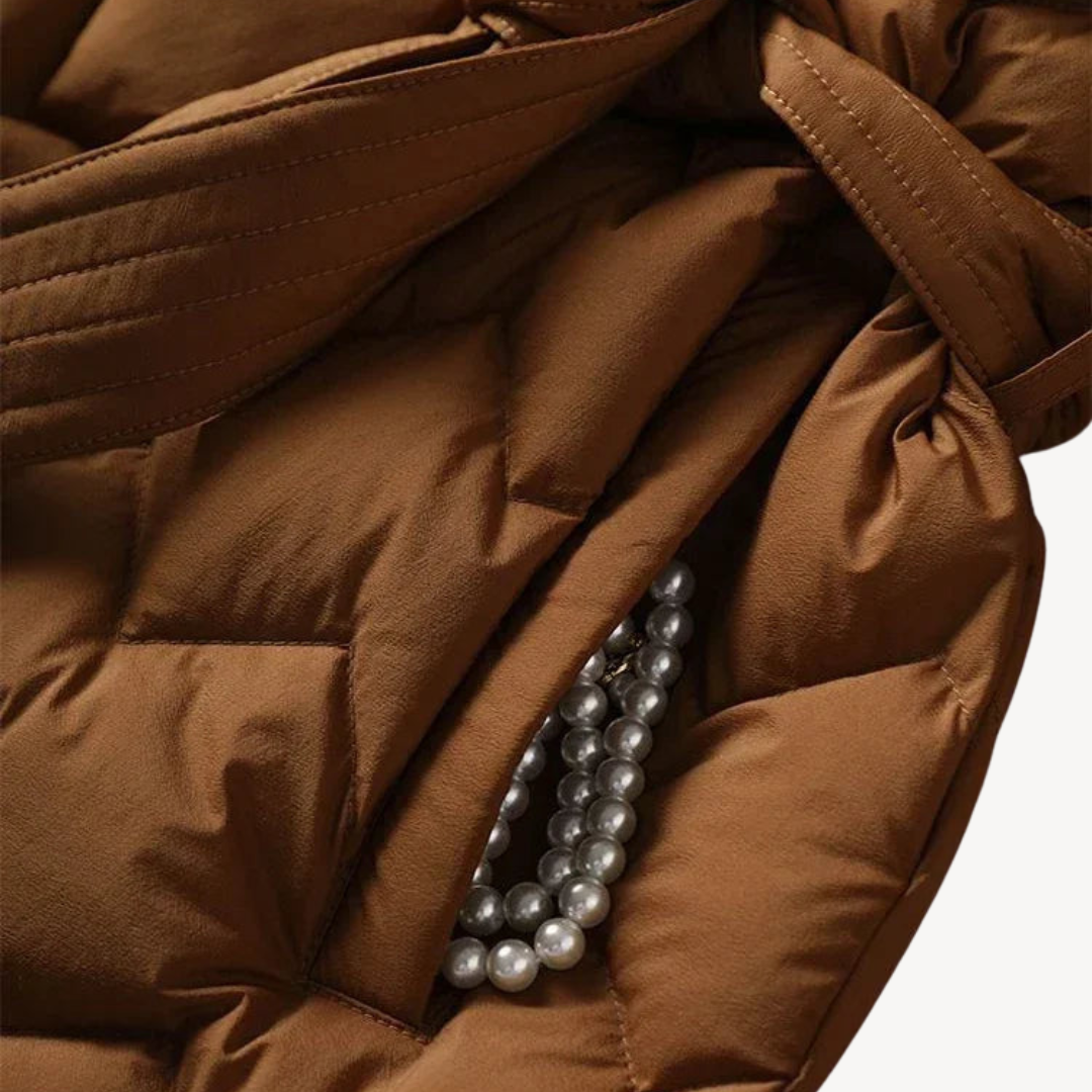 VogeLuxe | Women’s Elegant Belted Down Parka