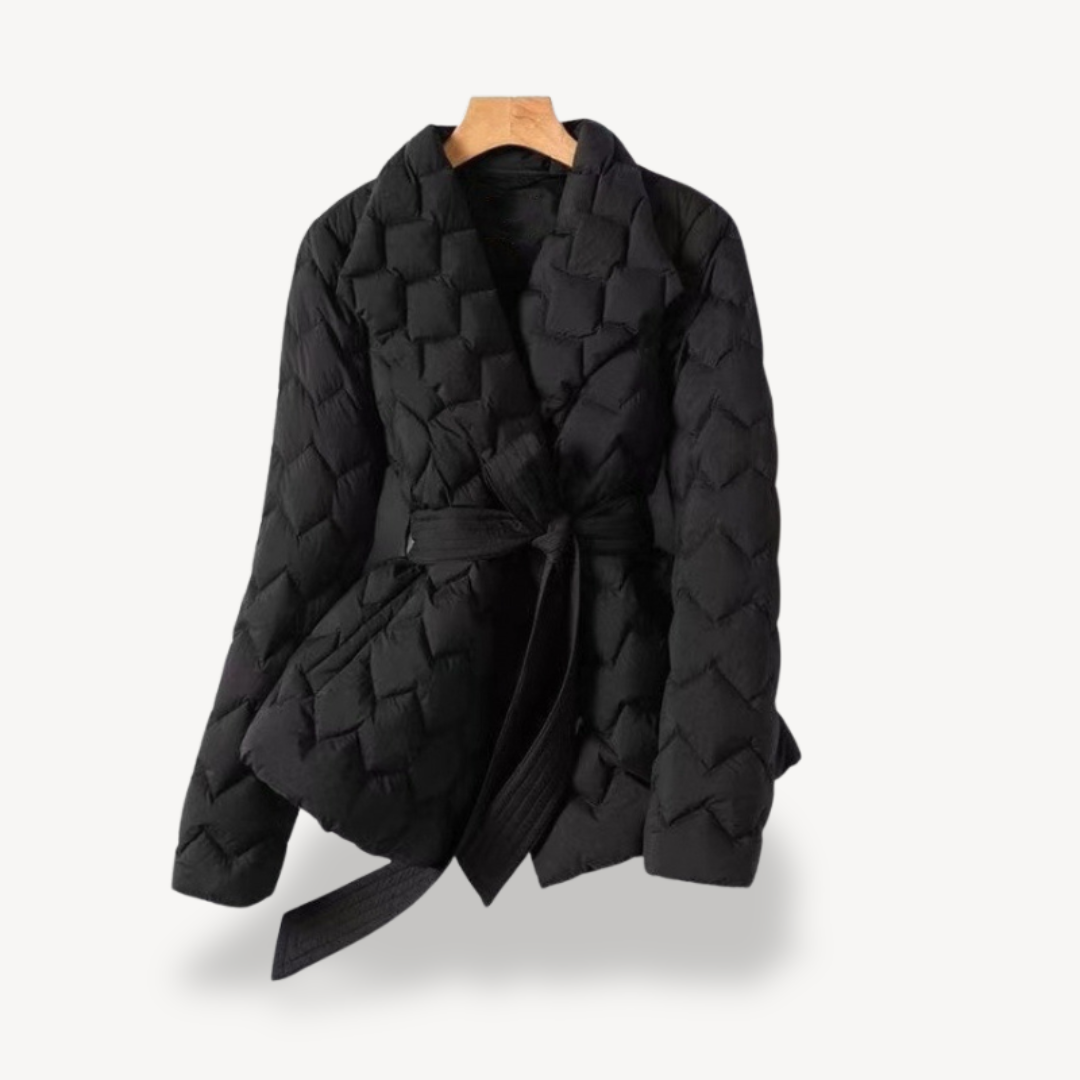 VogeLuxe | Women’s Elegant Belted Down Parka