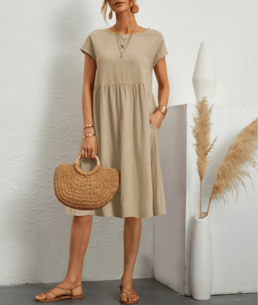 Casual Short Sleeve Simple Dress - VogeLuxe