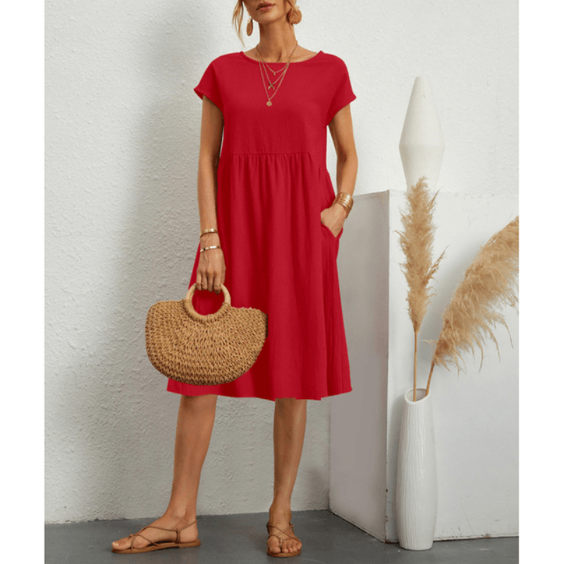 Casual Short Sleeve Simple Dress