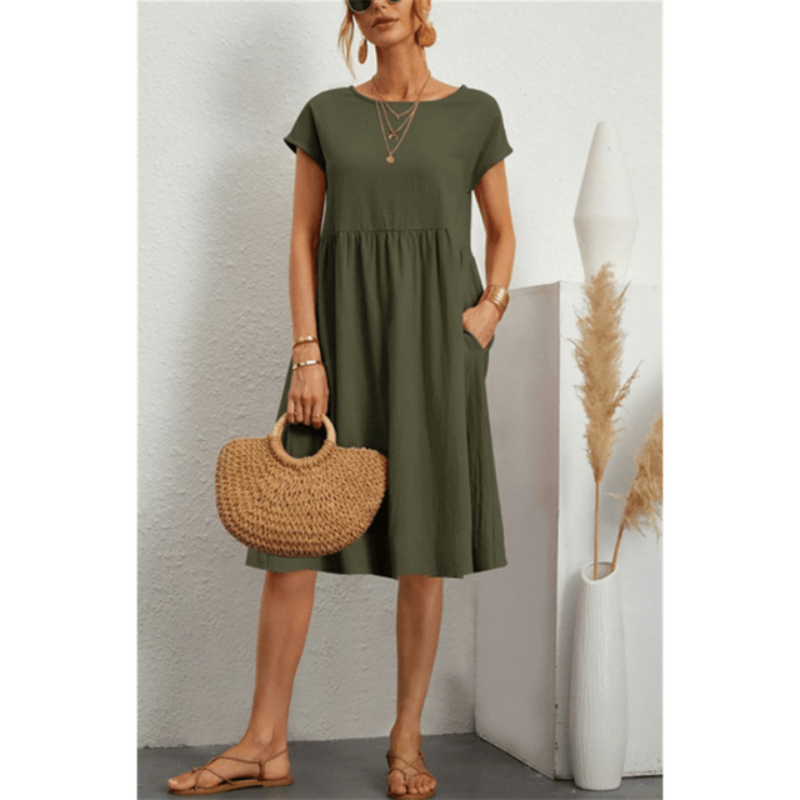 Casual Short Sleeve Simple Dress