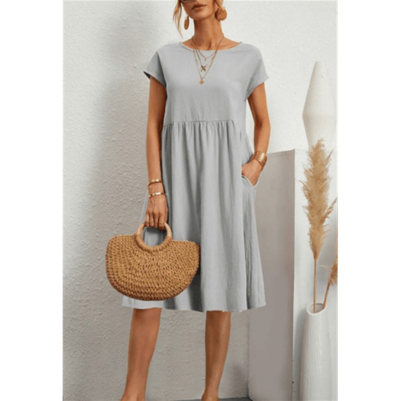 Casual Short Sleeve Simple Dress