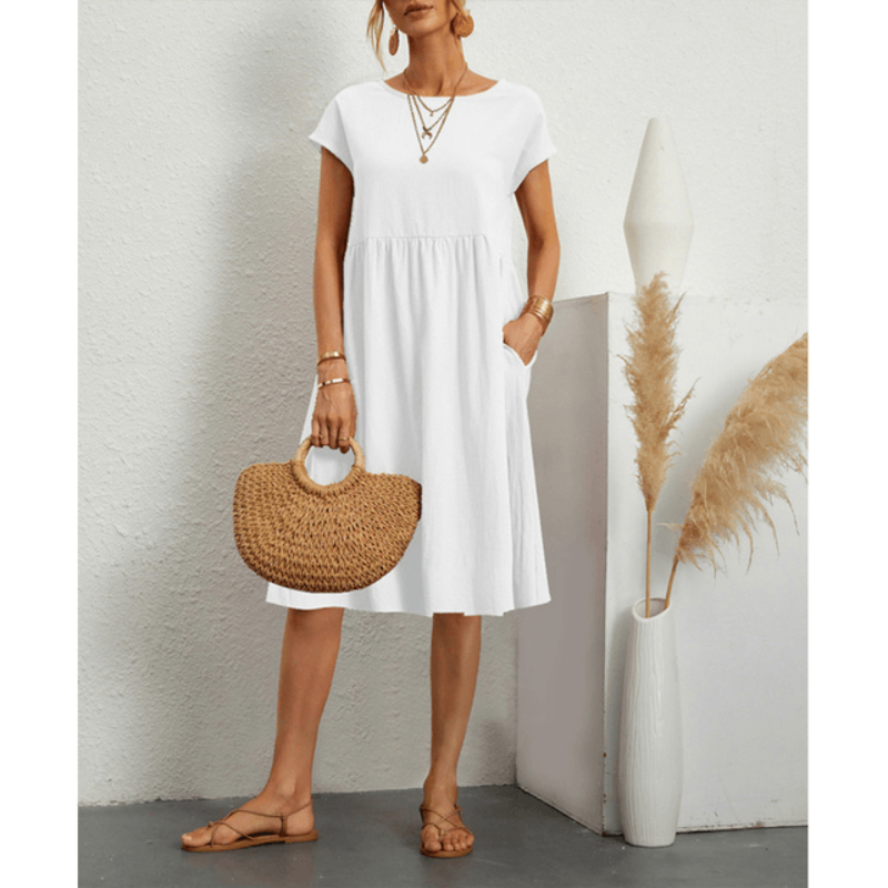 Casual Short Sleeve Simple Dress