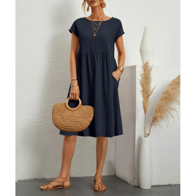 Casual Short Sleeve Simple Dress