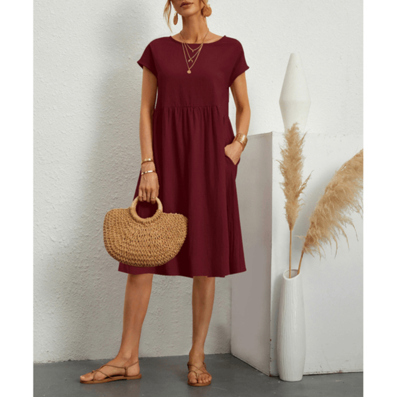 Casual Short Sleeve Simple Dress
