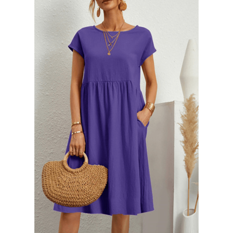Casual Short Sleeve Simple Dress