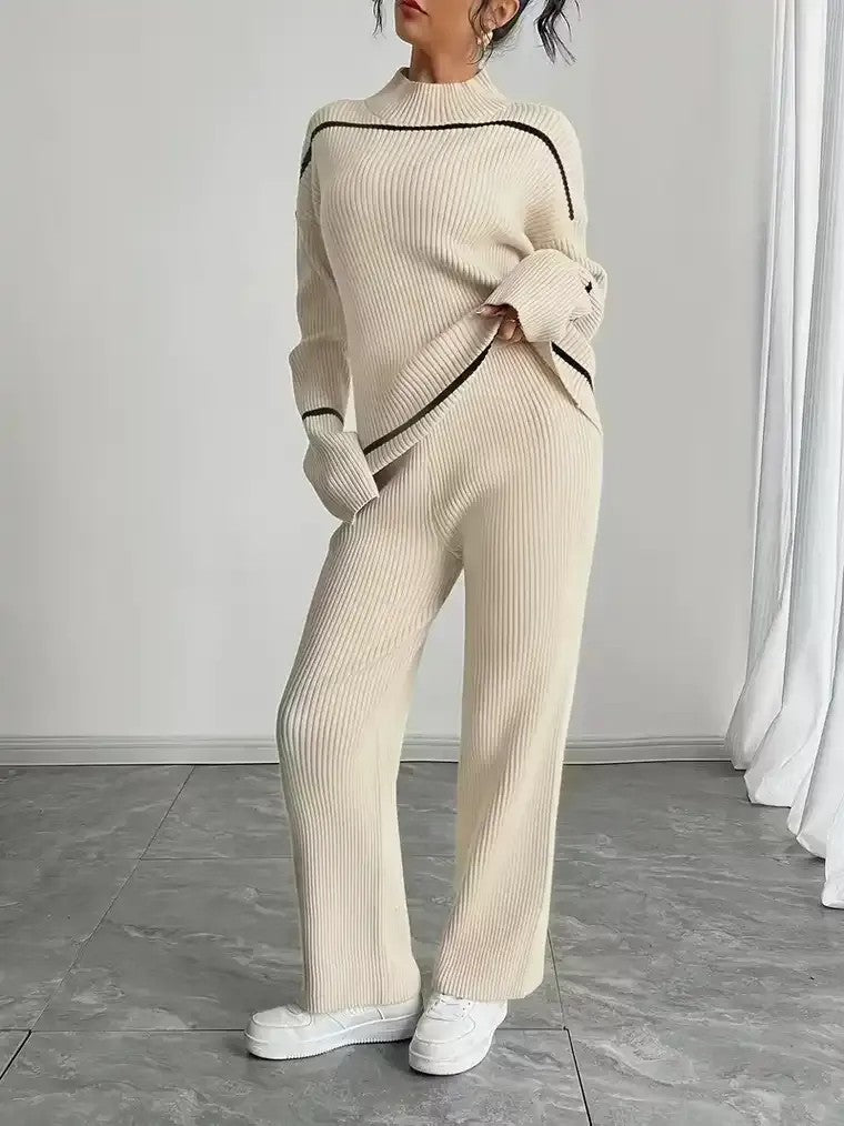 Cozy Textured 2-Piece Loungewear Set - VogeLuxe