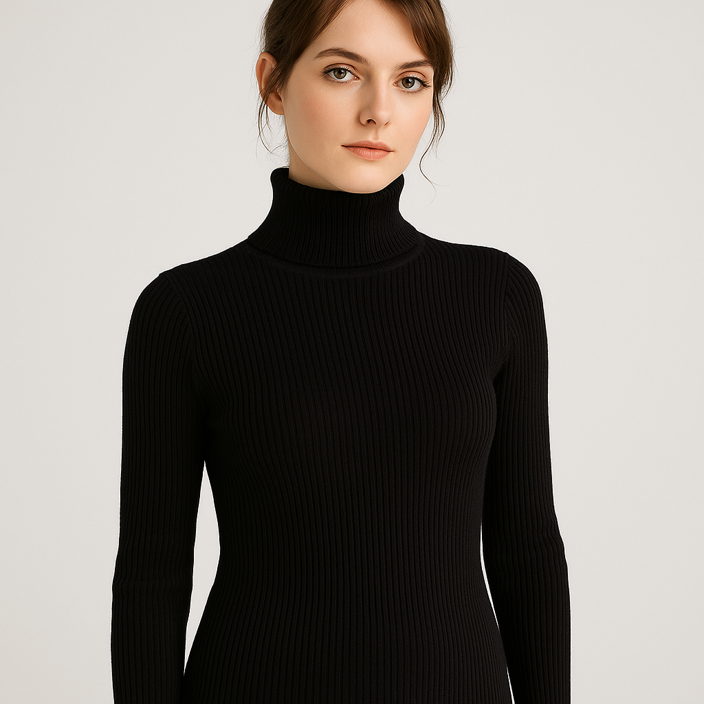 Women’s Ribbed Turtleneck Sweater – Classic Slim Fit Knit 4