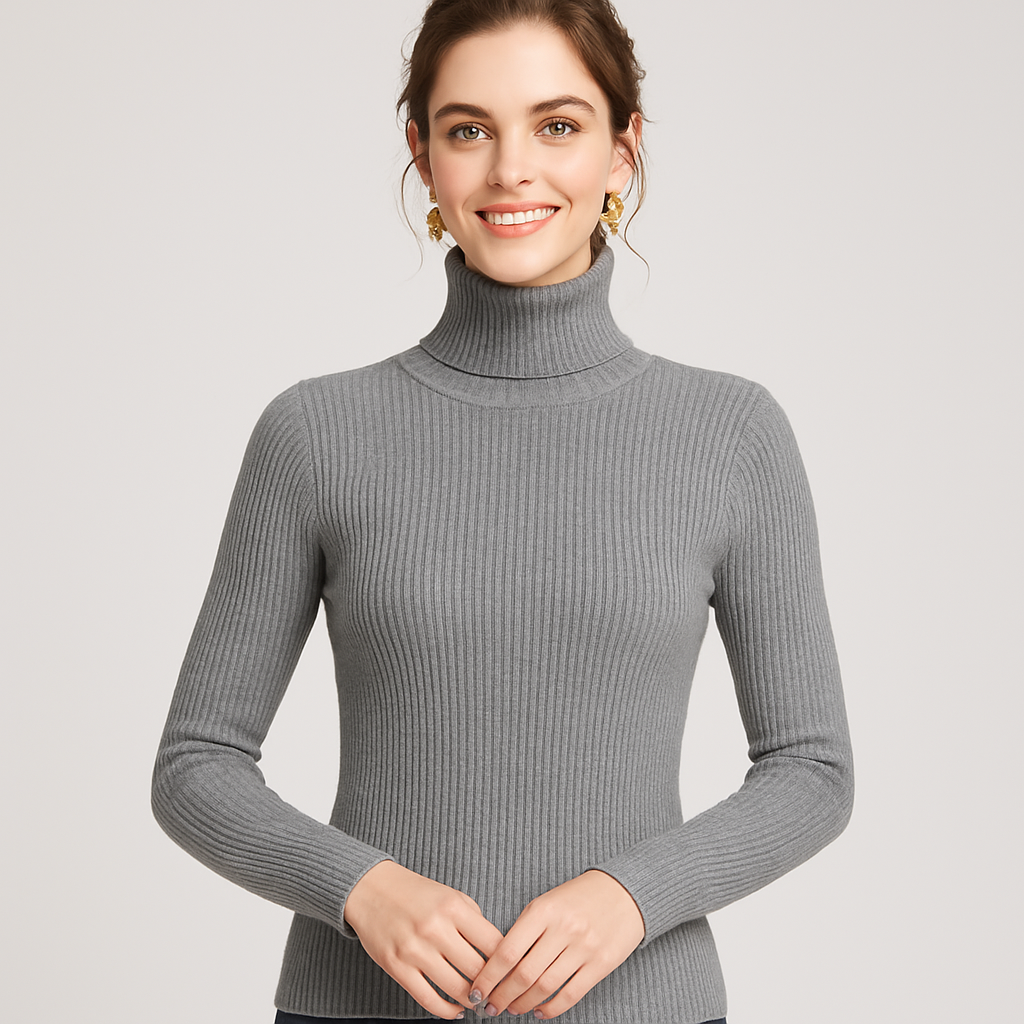 Women’s Ribbed Turtleneck Sweater – Classic Slim Fit Knit 5