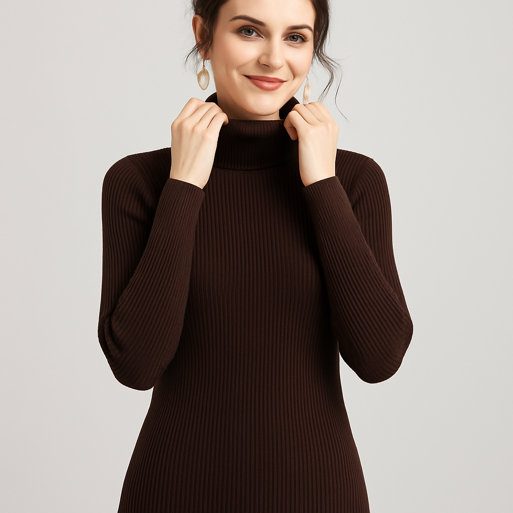 Women’s Ribbed Turtleneck Sweater – Classic Slim Fit Knit 9
