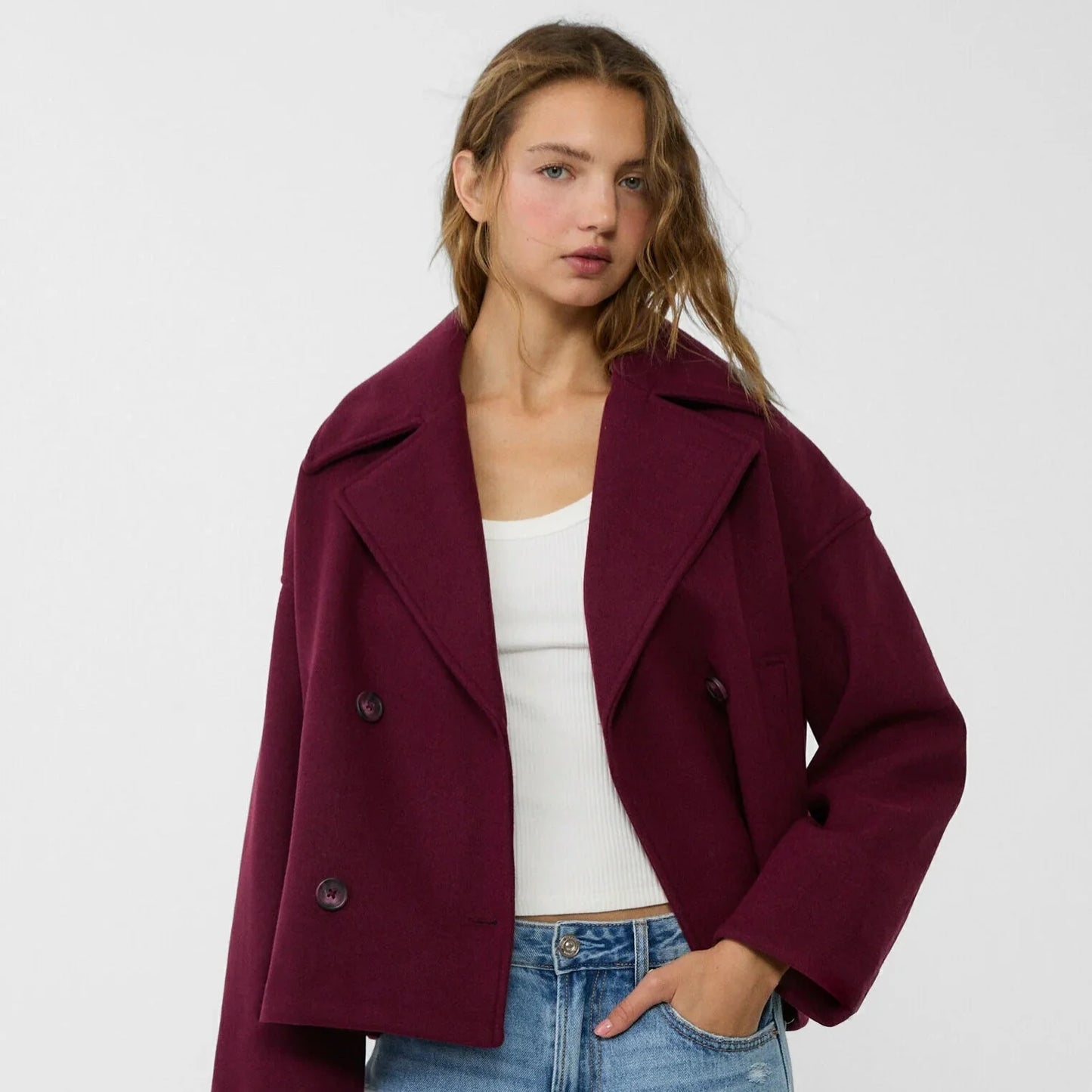 Classic Fit Double Button Lady Jacket