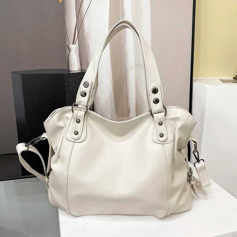 Ladies Leather Tote Bag with Zipper Top