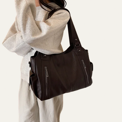 Women’s Shoulder Tote Bag – Zip Top, Crossbody Strap 1