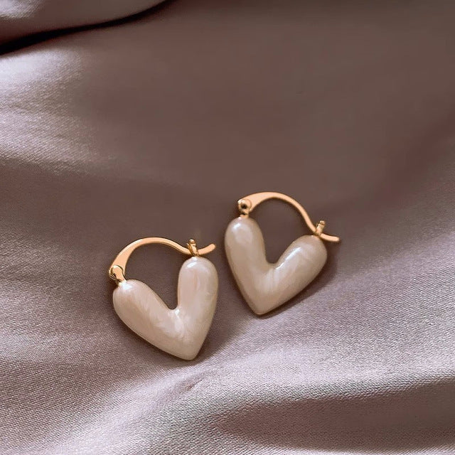 Fashion Heart Shaped Stud Earrings for Women - BritishElegance