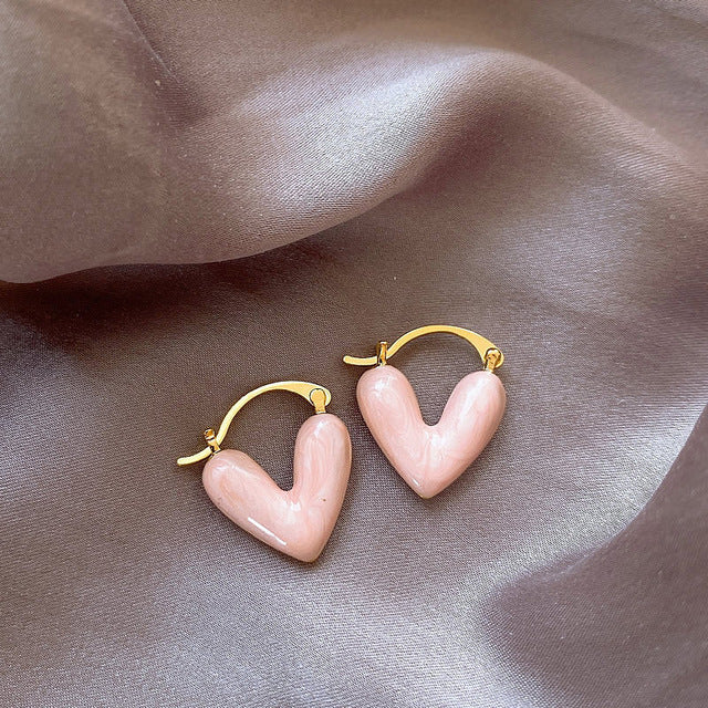 Fashion Heart Shaped Stud Earrings for Women